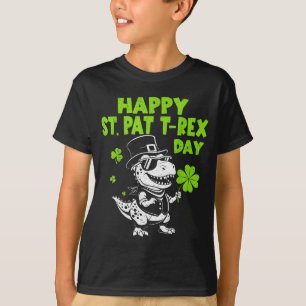 Happy st pat trex day dinosaur for kids boy st T-Shirt