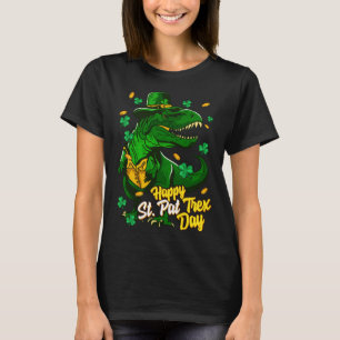 Happy St Pat Trex Day Dinosaur St Patrick's Day P T-Shirt
