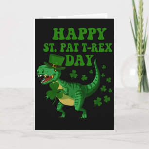 Happy St Pat Trex Day Dinosaur St Patricks Day Sha Card