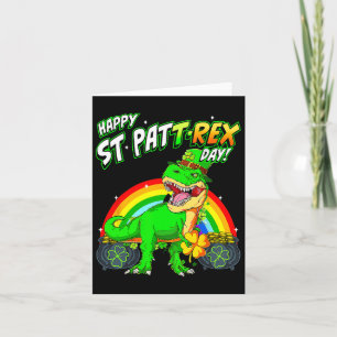Happy St Pat Trex Day St Patricks Day Cute Dinosau Card