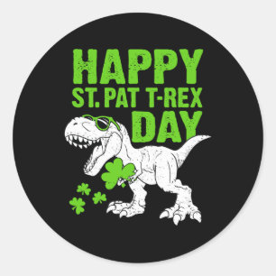 Happy St Pat Trex Day St Patricks Dinosaur Toddler Classic Round Sticker