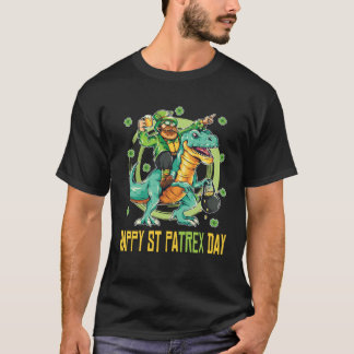 Happy St Patrex Day Rex Dinosaur Shamrock C leaf T-Shirt