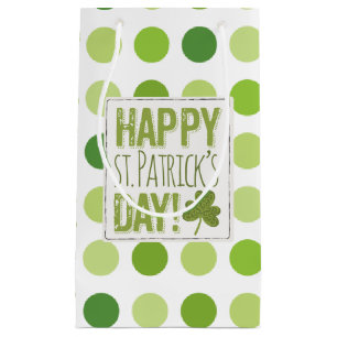 Happy St. Patrick Day Green Dotted Gift Bag