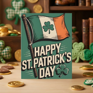 Happy St Patrick Days Irish Flag Pride Holiday Card