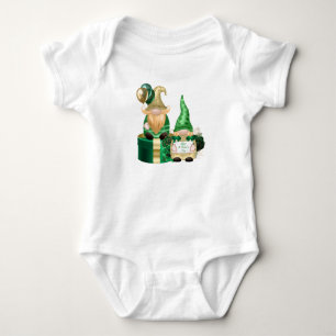 Happy St. Patrick Gnomes Baby Bodysuit