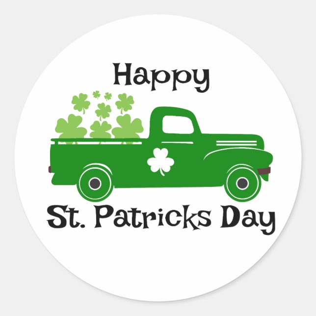 Happy St. Patrick’s Day ☘️🎉 Classic Round Sticker (Front)