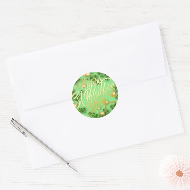 Happy St Patrick´s Day! Classic Round Sticker (Envelope)