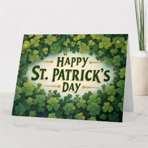 Happy St. Patrick’s Day Clover Art Thank You Card