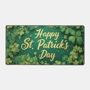 Happy St. Patrick’s Day Clover Design Desk Mat
