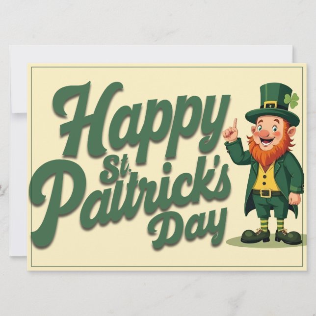 Happy St. Patrick’s Day Cute Leprechaun (Front)