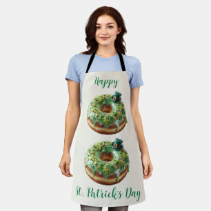 Happy St. Patrick’s Day Donut with Leprechaun Hat Apron