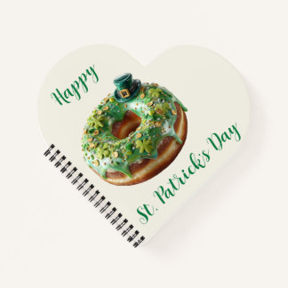 Happy St. Patrick’s Day Donut with Leprechaun Hat Notebook