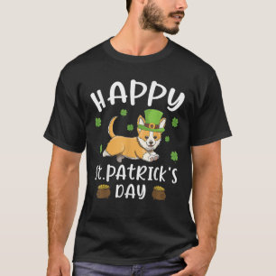 Happy St Patrick s Day Funy Saint Patricks Corgi D T-Shirt
