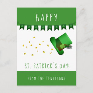 Happy St. Patrick`s day Gold and Hat Postcard