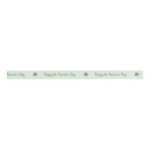 Happy St. Patrick’s Day Green Shamrock Grosgrain Ribbon