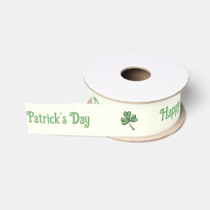 Happy St. Patrick’s Day Green Shamrock Grosgrain Ribbon