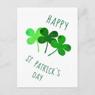 Happy St. Patrick`s day Green Shamrocks Postcard