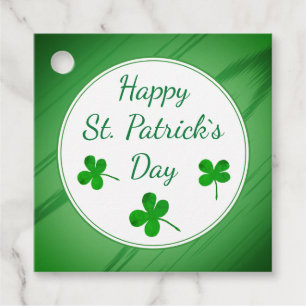 Happy St. Patrick`s Day Irish Green Shamrock Favour Tags