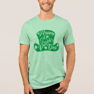 Happy St. Patrick’s Day Leprechaun Hat Tri-Blend Shirt