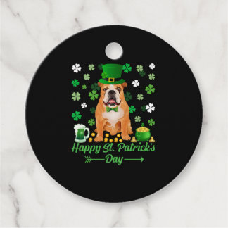 Happy St Patrick s Day Proud Irish Bulldog Lover Favour Tags