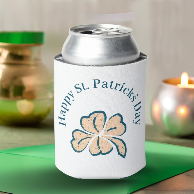 Happy St. Patrick`s Day Shamrock Clover  Can Cooler (Creator Uploaded)