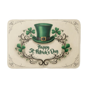 Happy St. Patrick’s Day Shamrock Design Bath Mat