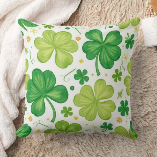 Happy St. Patrick’s Day Throw Pillow (Blanket)