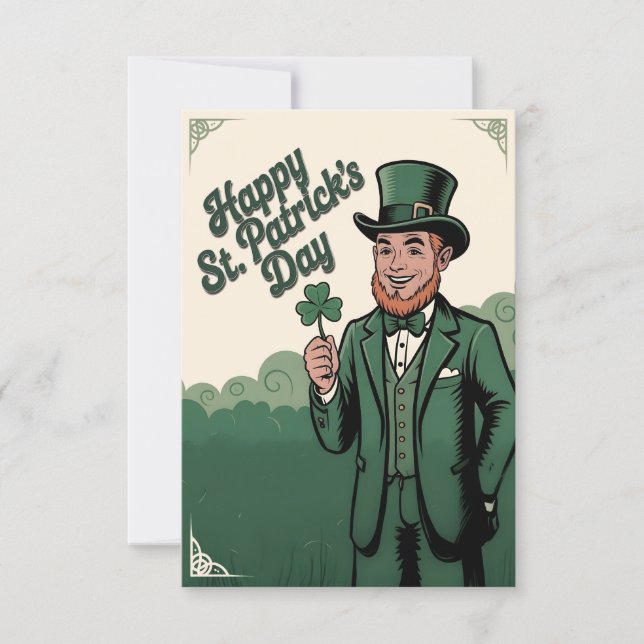 Happy St. Patrick’s Day Vintage Leprechaun (Front)