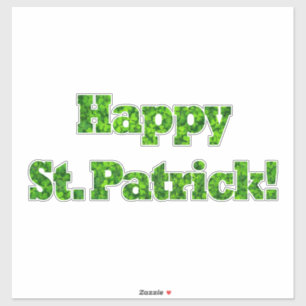 Happy St. Patrick Typography Shamrock Green Clover