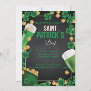 Happy St Patrick's Celebration Green Beer Paddy Invitation