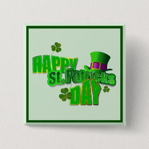 Happy St. Patrick's Day 1 2 Inch Square Button