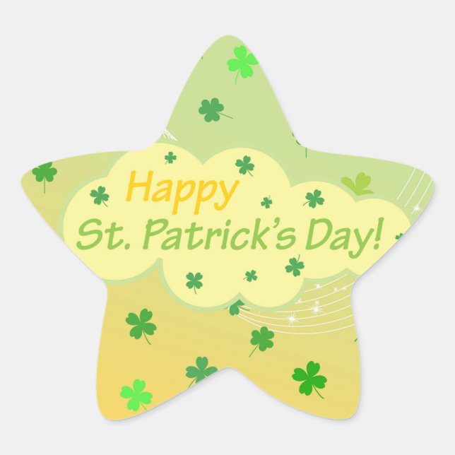 Happy St Patricks Day 1 Star Sticker (Front)