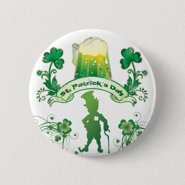 Happy St. Patrick's Day 2 Inch Round Button (Front)