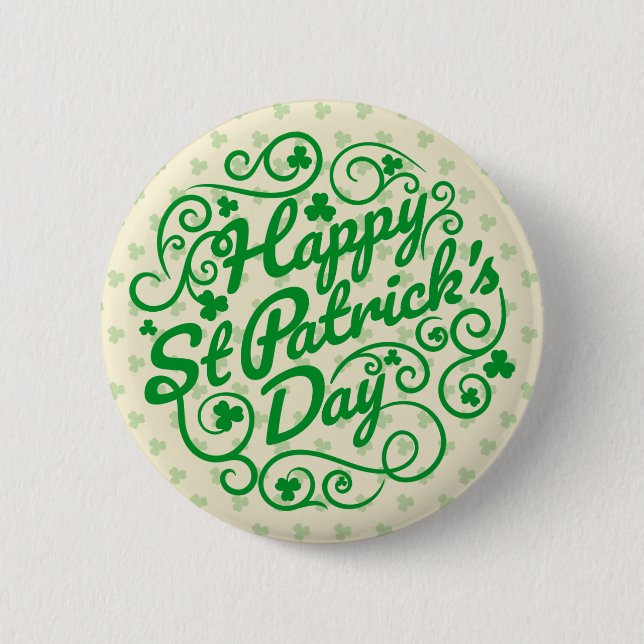 Happy St. Patrick's Day 2 Inch Round Button (Front)
