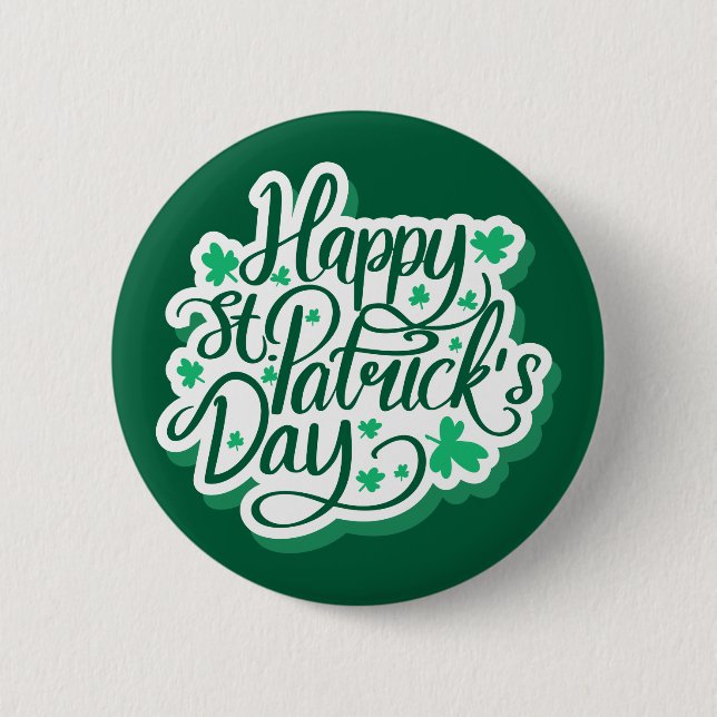 Happy St. Patrick's Day 2 Inch Round Button (Front)