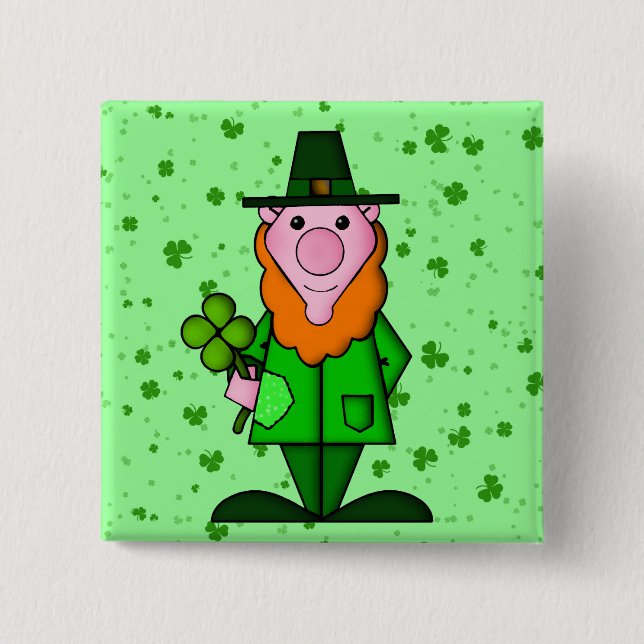Happy St. Patrick's Day 2 Inch Square Button (Front)