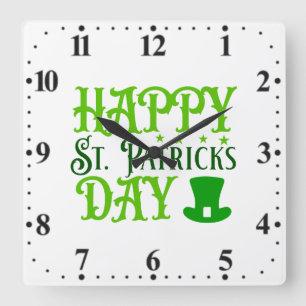 Happy St. Patrick's Day-88489 Square Wall Clock
