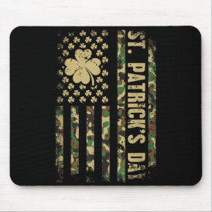 Happy st patricks day american flag camouflageHapp Mouse Pad