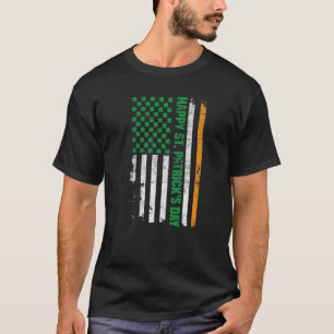 Happy St. Patrick's Day American Flag Irish Funny  T-Shirt