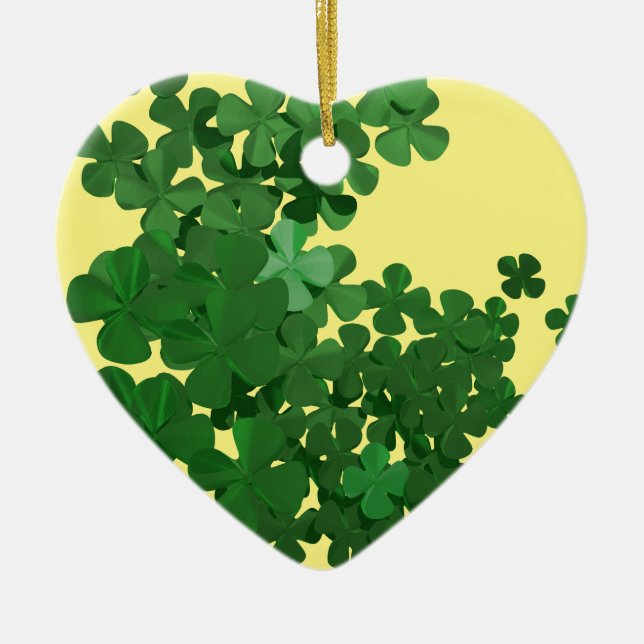 Happy St Patrick's Day and Good Luck Ceramic Ornament (Front)