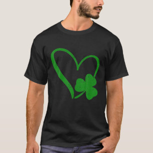 Happy ST Patricks Day And Shamrock Classic Heart V T-Shirt