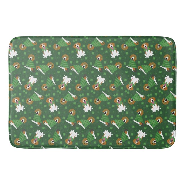 Happy St Patricks Day Beagle Dogs Bath Mat (Front)