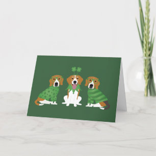 Happy St Patricks Day Beagle Dogs Holiday Card