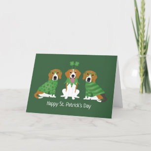 Happy St Patricks Day Beagle Dogs Holiday Card