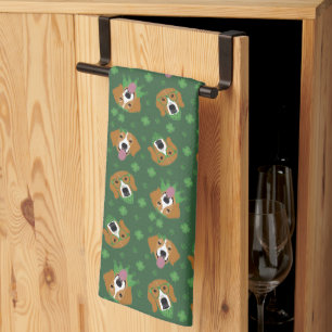 Happy St Patricks Day Beagle Dogs Kitchen Towel