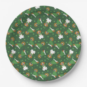 Happy St Patricks Day Beagle Dogs Paper Plate