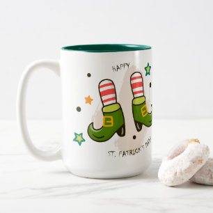 Happy St. Patrick's Day Beautiful Leprechaun Icone Two-Tone Coffee Mug
