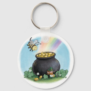 Happy St. Patrick's Day Bee Keychain