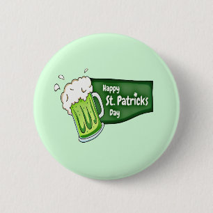 Happy St. Patricks Day Beer 2 Inch Round Button