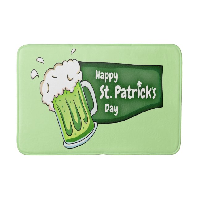 Happy St. Patricks Day Beer Bath Mat (Front)